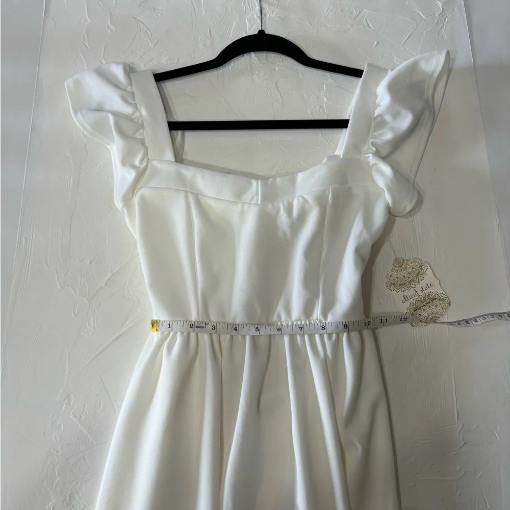 Altar’d State White Flutter Sleeve Mini Dress - Picture 9 of 10